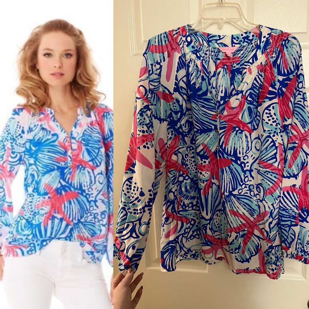 Lilly Pulitzer “She She Shells” Elsa Blouse
